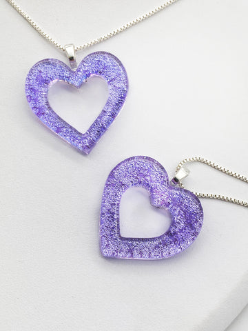 Lavender Cutout Heart Pendant