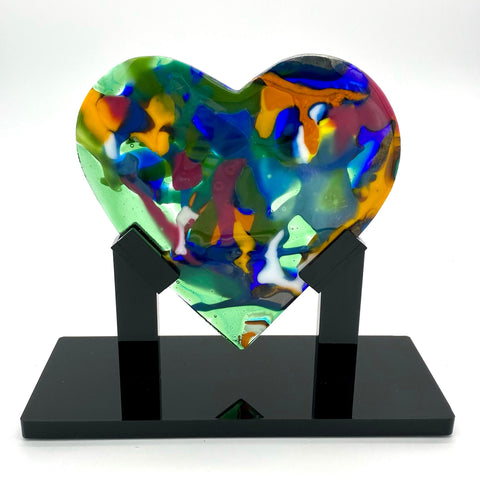 Glass Heart Sculpture