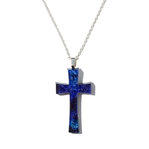 Dichroic Cross Necklace