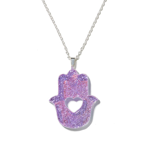 Hamsa Hand & Heart Pendant Necklace